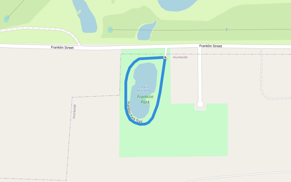 Franklin Park Trail walking route map in Humboldt