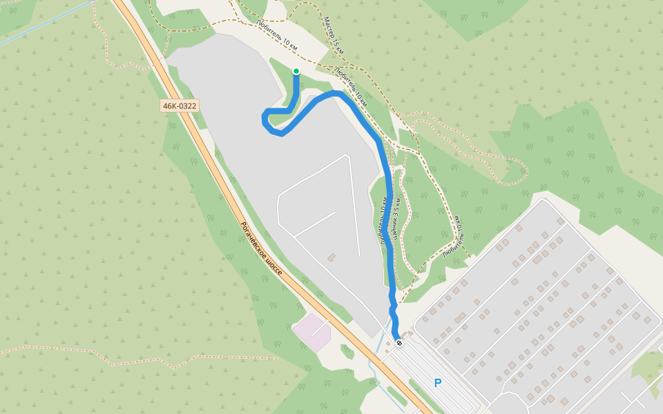 Любитель 10 км walking route map in Glazovo