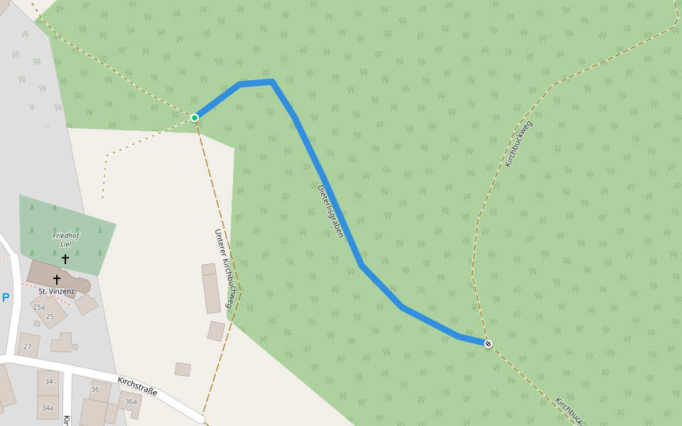 Dieterlisgraben walking route map in Schliengen