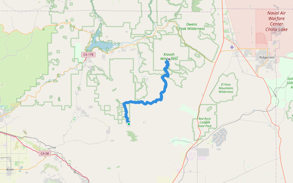 Pacific Crest National Scenic Trail #2000 walking route map in Claraville