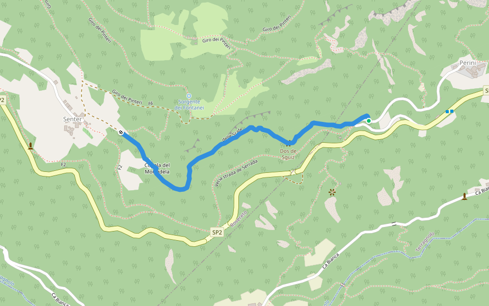 delle Scafe walking route map in Valgrande
