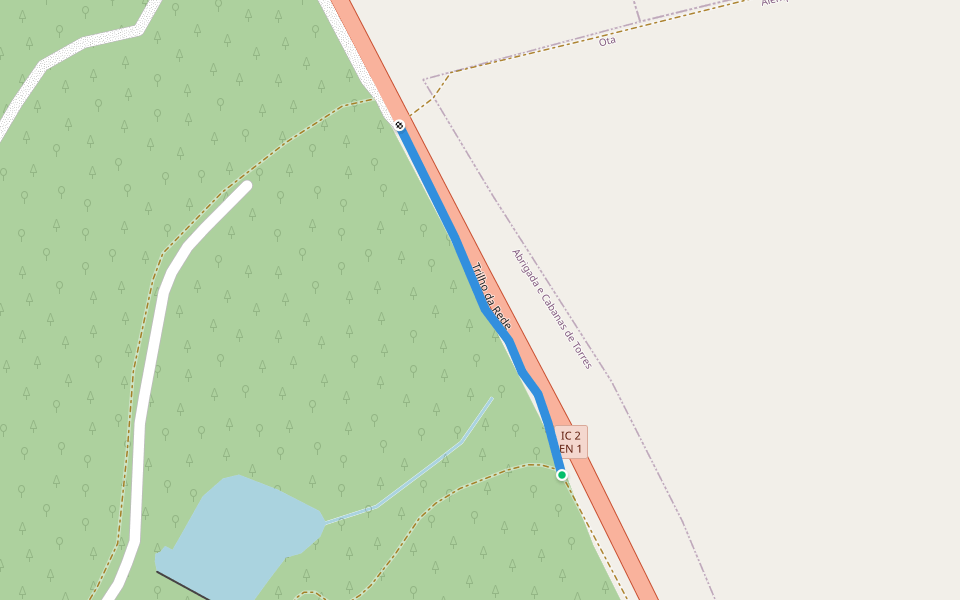 Trilho da Rede walking route map in Abrigada