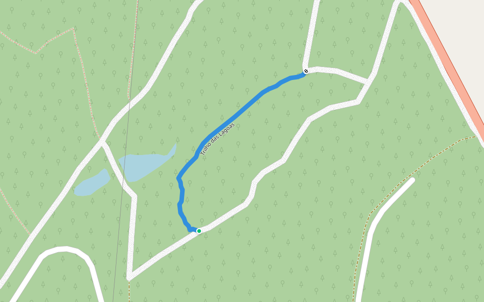 Trilho das Lagoas walking route map in Abrigada