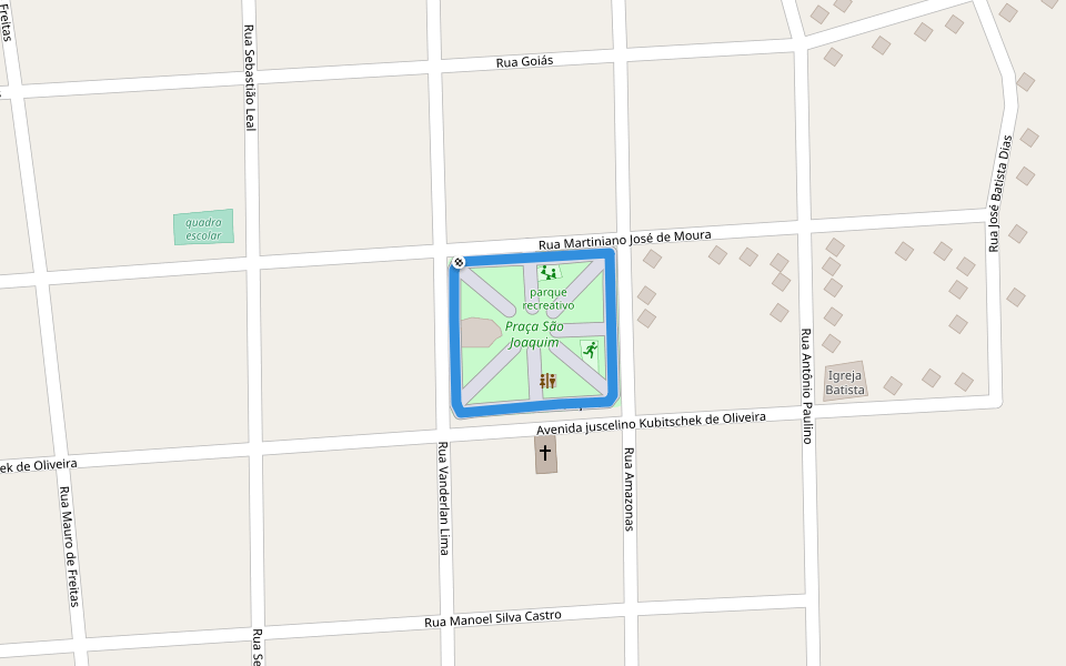 calçadão walking route map in Cassilândia