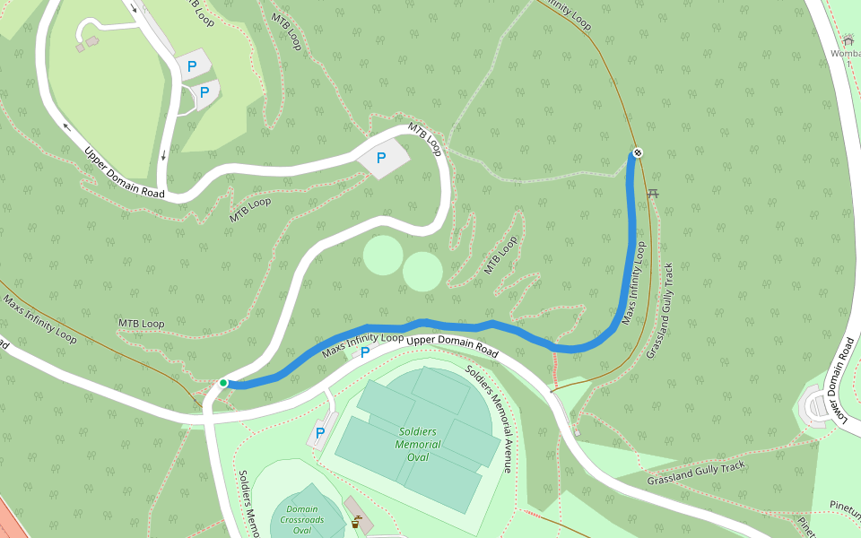 Maxs Infinity Loop walking route map in Queens Domain