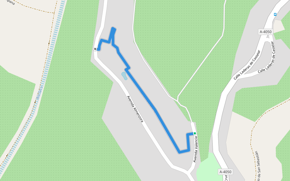 Calle Madreselva walking route map in Almuñécar