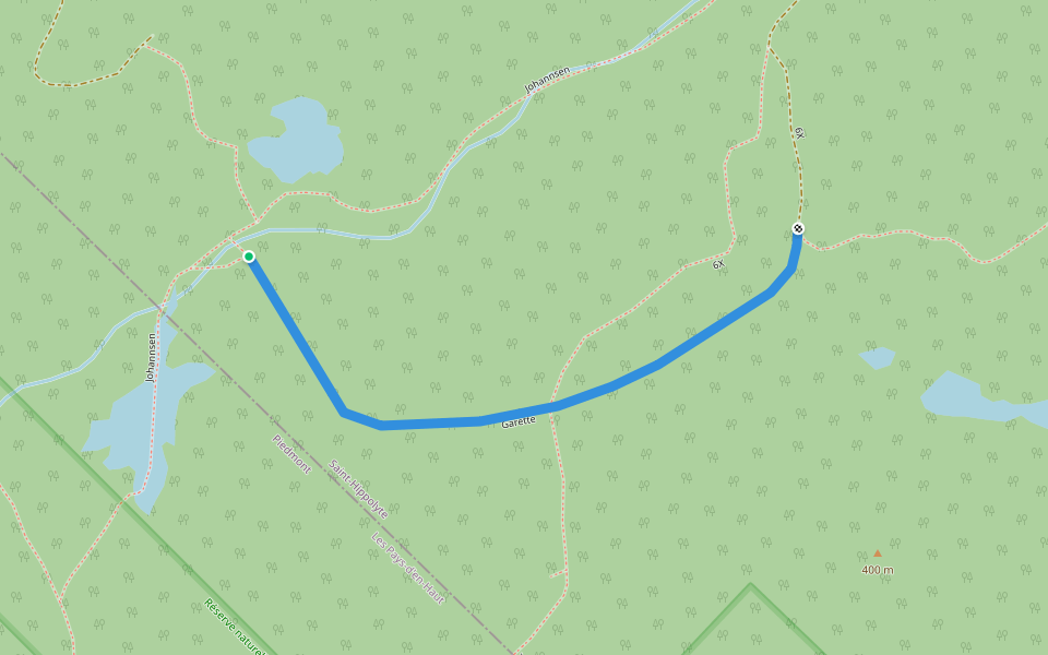 Garette walking route map in Saint-Hippolyte