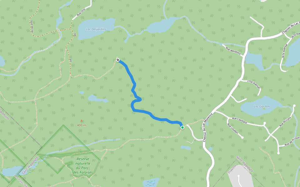 Sentier Ogilvy walking route map in Saint-Hippolyte