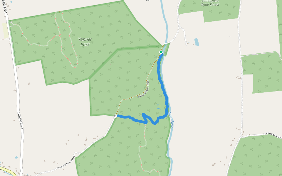 Hammertown Loop walking route map in Sandisfield