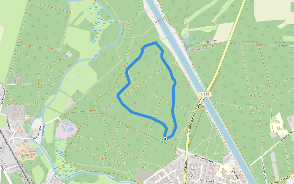 Trimm-Dich-Pfad walking route map in Bad Bevensen