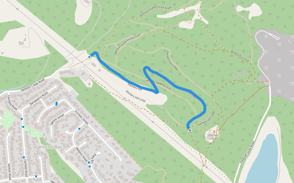 Pilchers Hill walking route map in Geilston Bay