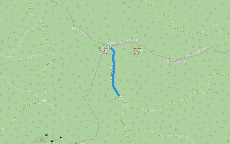 Zustieg Rosskopf walking route map in Hochreith