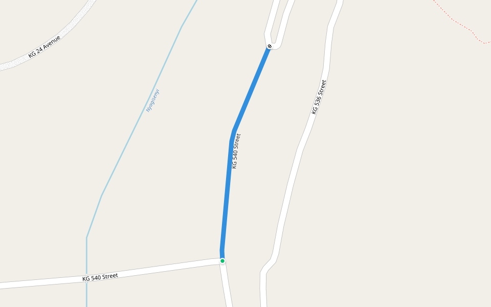 KG 540 Street walking route map in Kigali