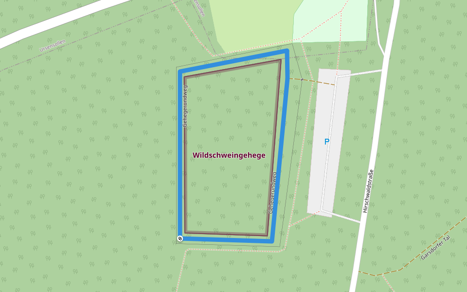 Gehegerundweg walking route map in Hirschwald