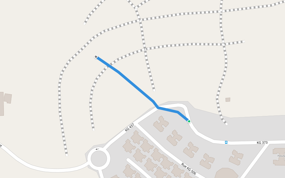 KG 383 Street walking route map in Kigali