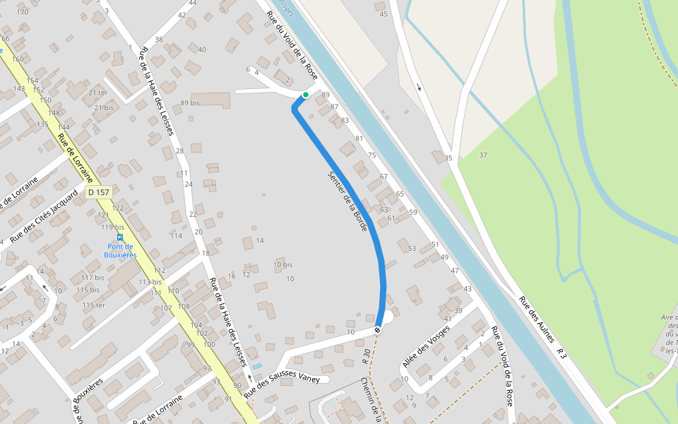 Sentier de la Borde walking route map in Thaon-les-Vosges