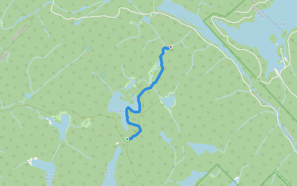 De la Traverse walking route map in Saint-Thuribe