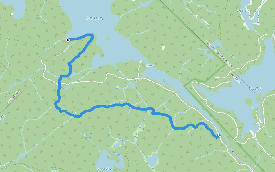 Des Sommets walking route map in Saint-Alban