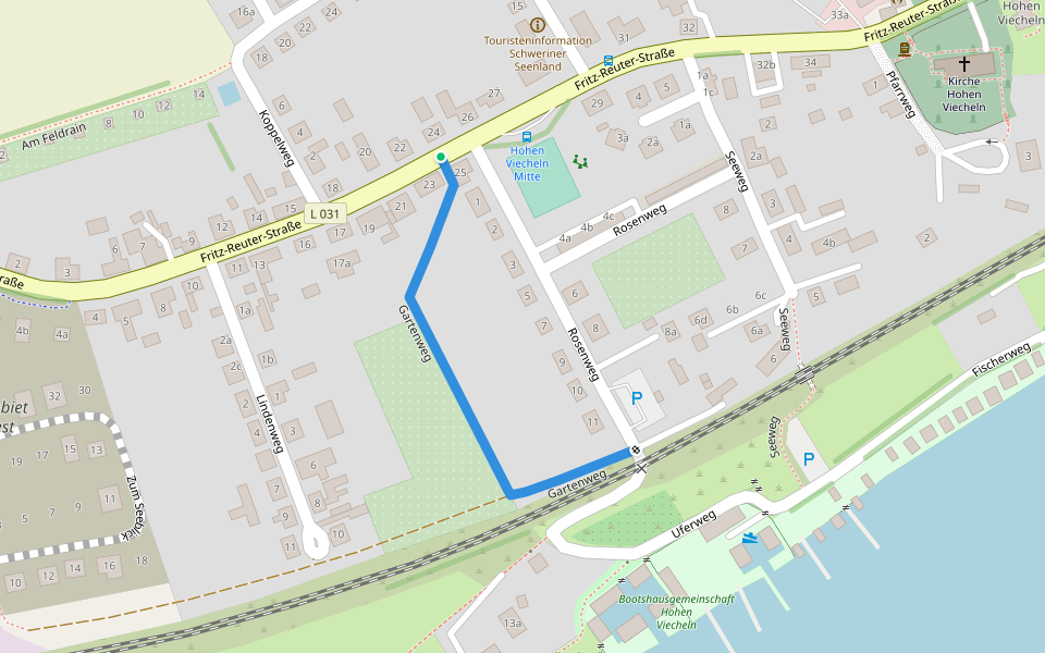 Gartenweg walking route map in Hohen Viecheln