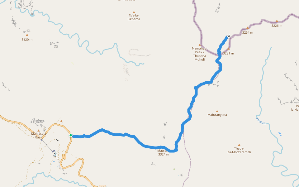 Escarpment Road walking route map in Thakabannas Cattle Post