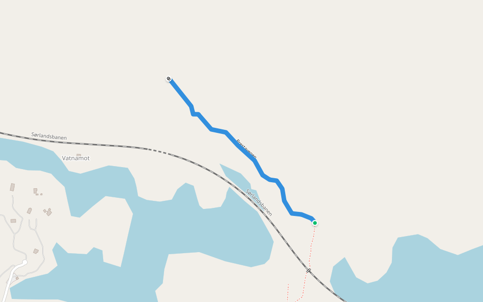Prestavegen walking route map in Sirevåg