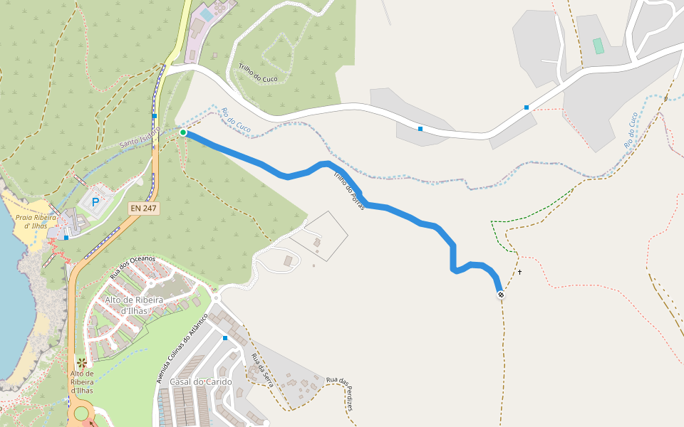 Trilho do Porras walking route map in Santo Isidoro