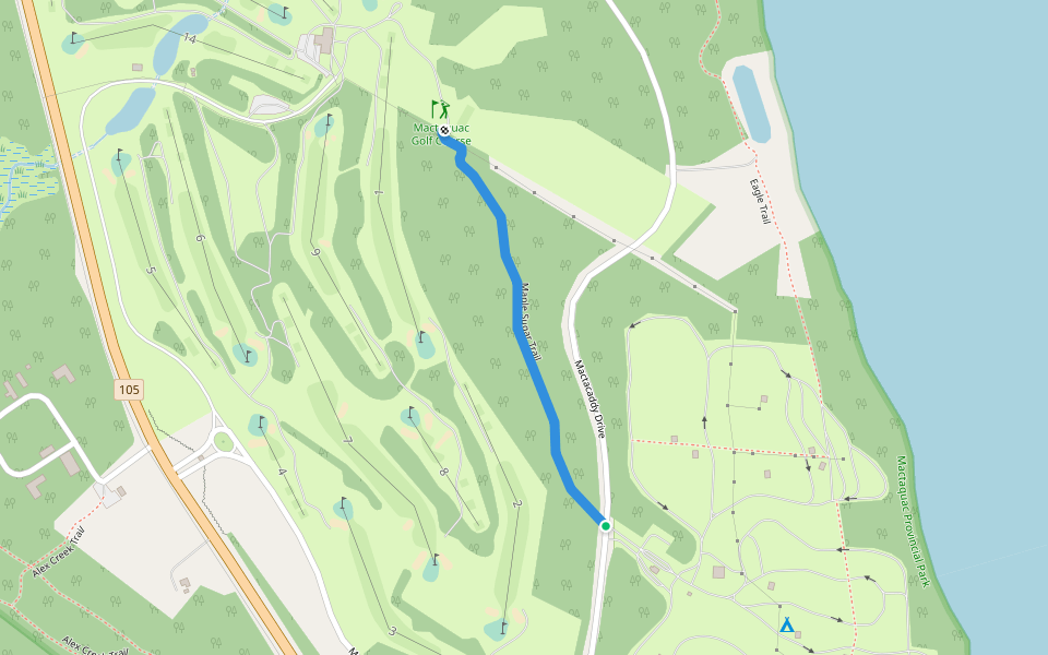 Maple Sugar Trail walking route map in Mactaquac