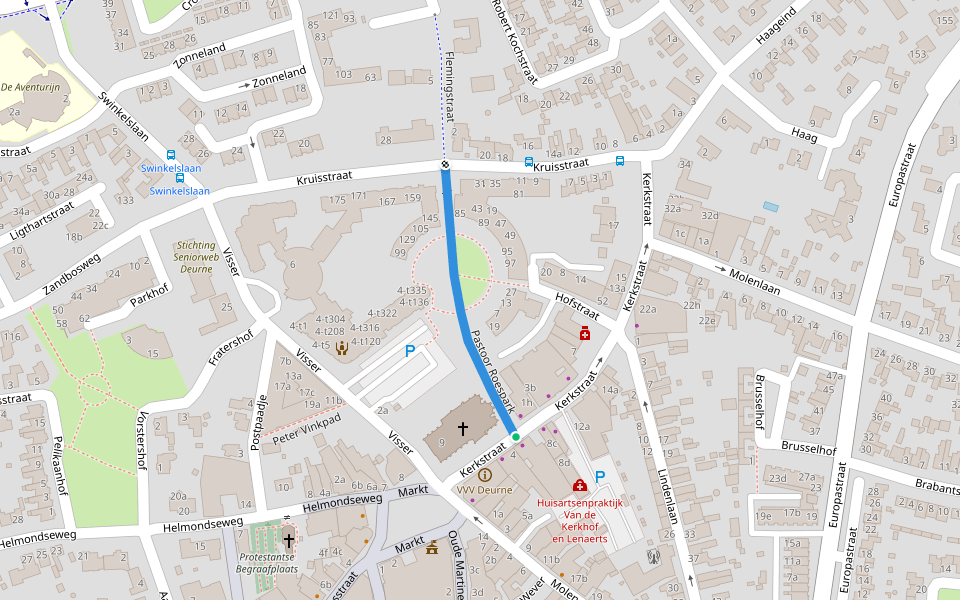 Pastoor Roespark walking route map in Deurne