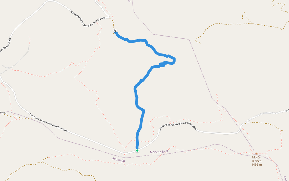 Sendero del Minado walking route map in Mancha Real