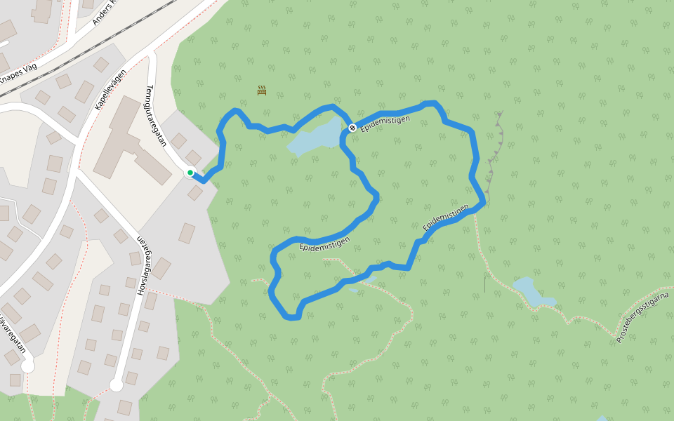 Epidemistigen walking route map in Uddevalla