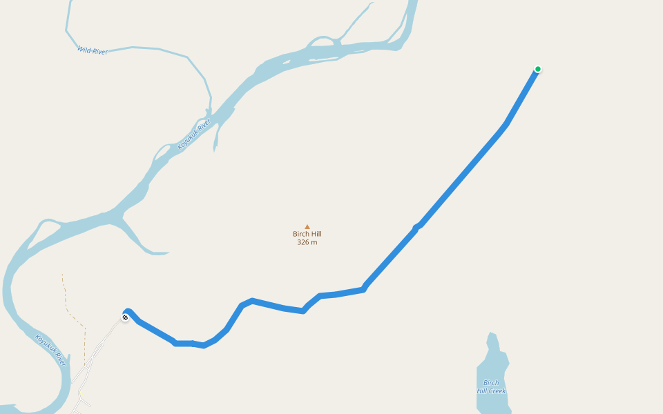 Winter Trail walking route map in Bettles