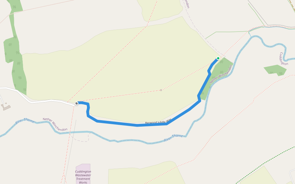 Berwood Jubille Way walking route map in Upper Winchendon