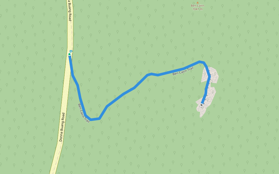 Ben Cairn Trail walking route map in Wesburn