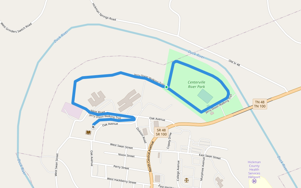 Jerry Dixon Walking Trail walking route map in Centerville
