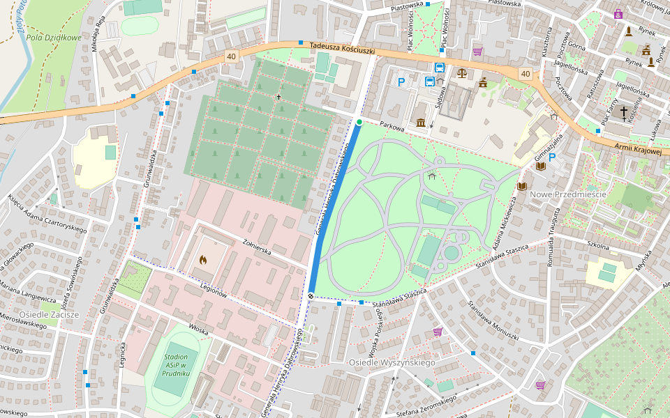 Alejka Rajdu Maluchów walking route map in Prudnik