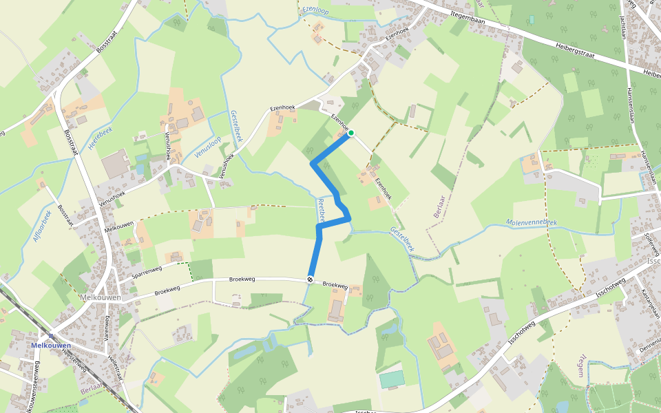 Broekwegpad walking route map in Berlaar