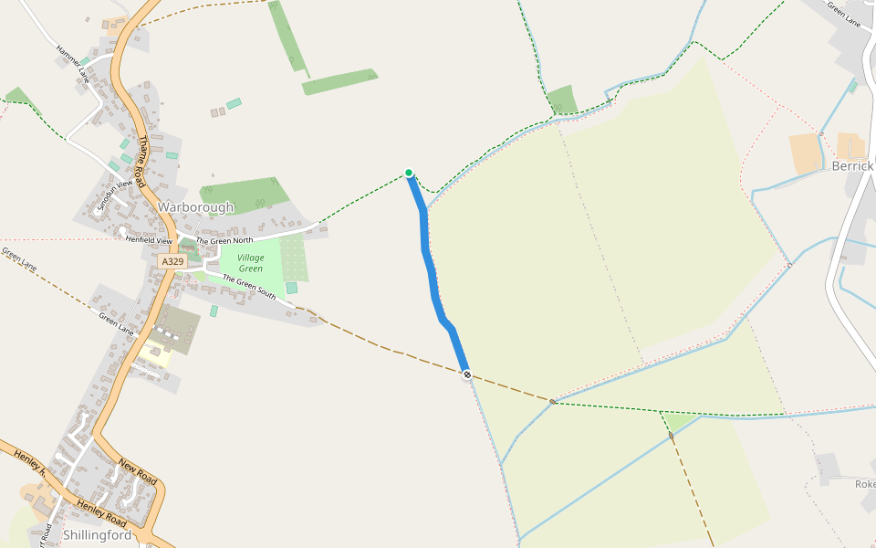 Warborough Millennium Permissive Path walking route map in Warborough