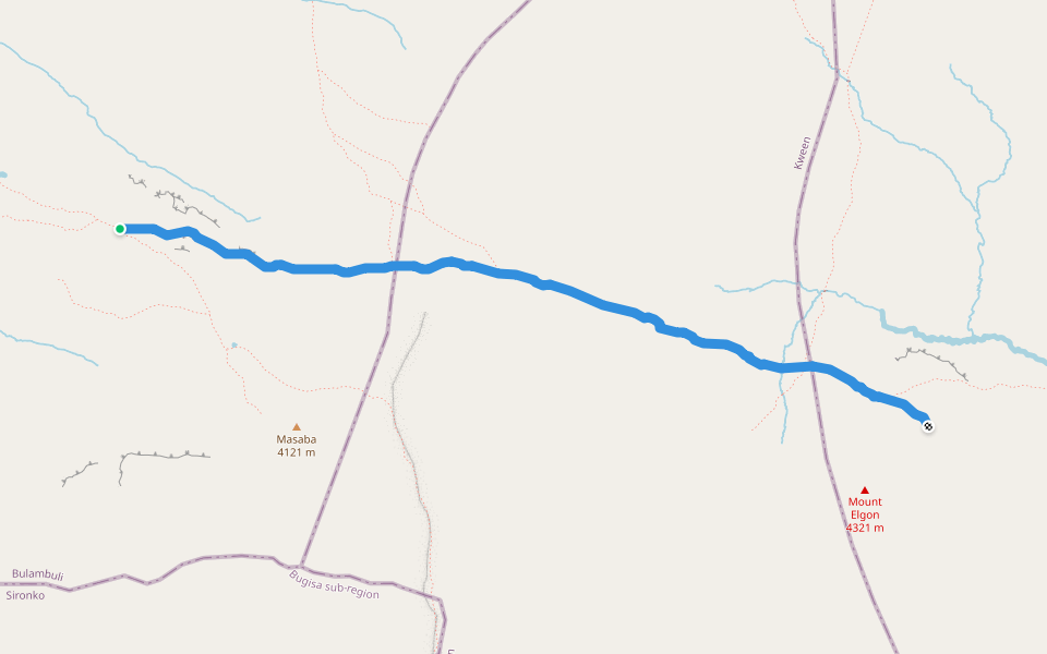 Uganda Pass walking route map in Bugitimwa