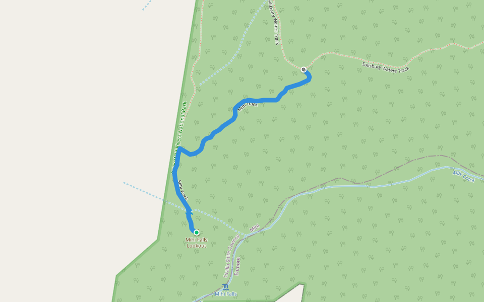 Mihi Track walking route map in Mihi