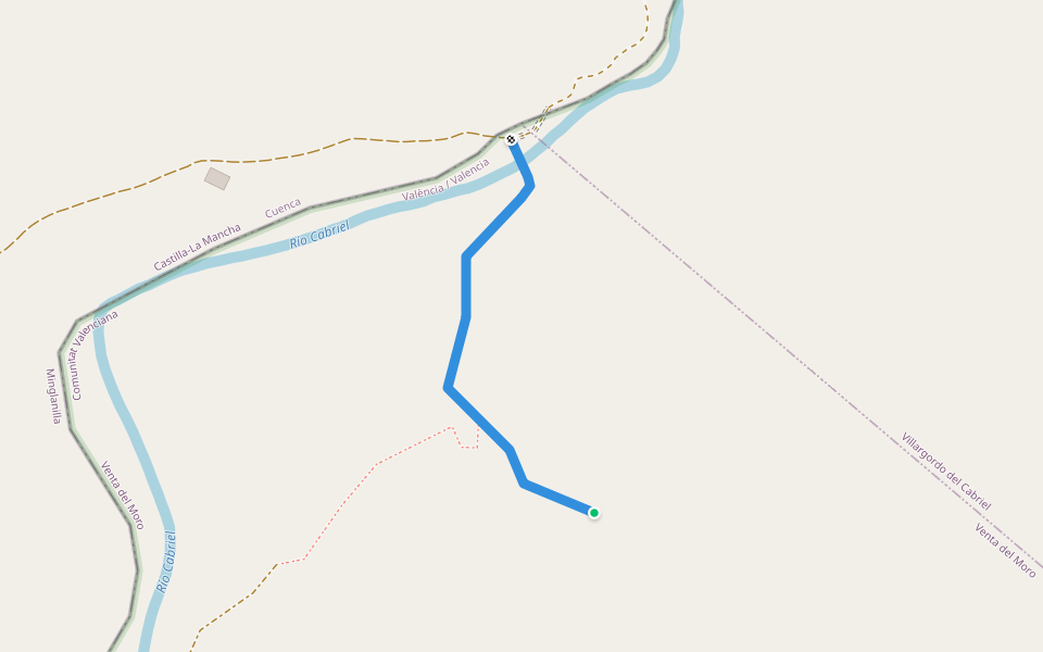 Final Barranco Moluengo walking route map in Villargordo del Cabriel