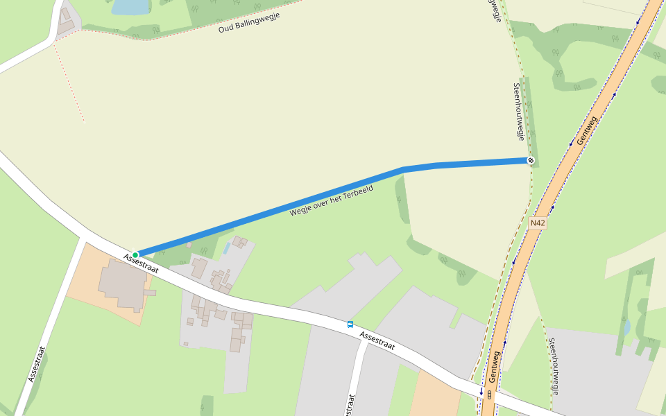 Wegje over het Terbeeld walking route map in Herzele