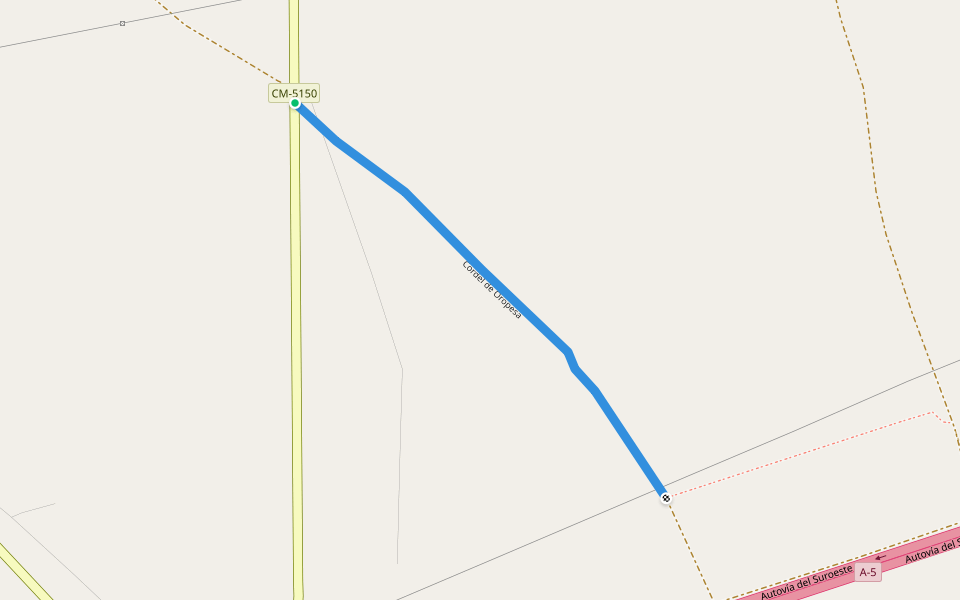 Cordel de Oropesa walking route map in Oropesa