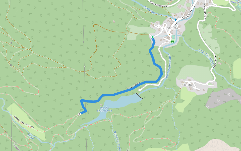 Calle Zubitxu walking route map in Barakaldo