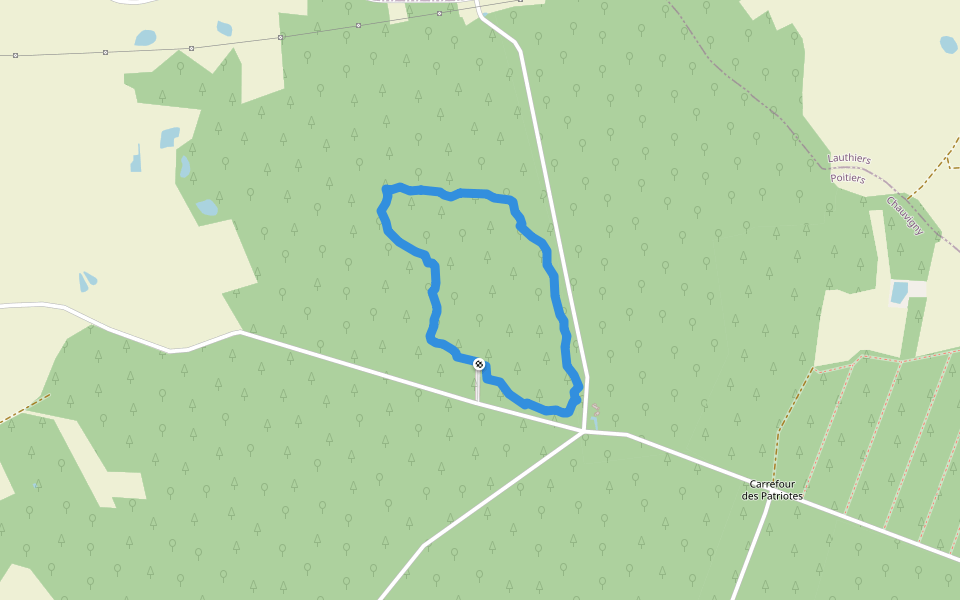 Sentier Découverte de la Loge walking route map in Chauvigny