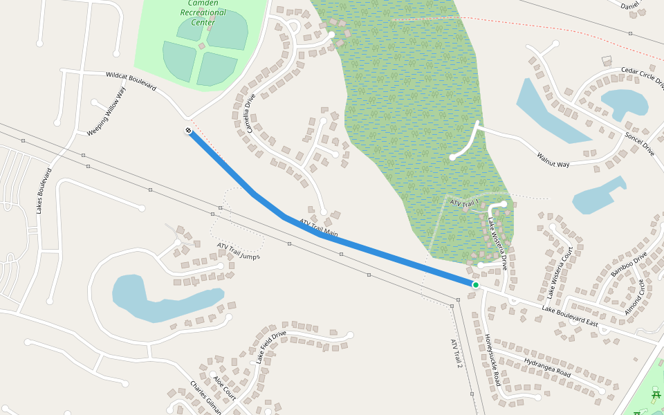 ATV Trail Main walking route map in Kingsland