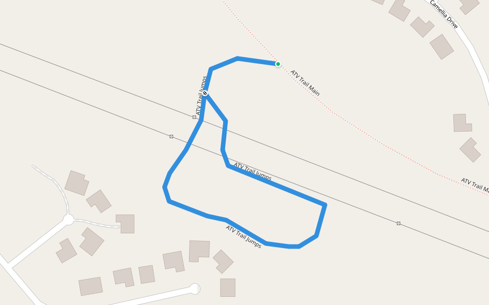 ATV Trail Jumps walking route map in Kingsland