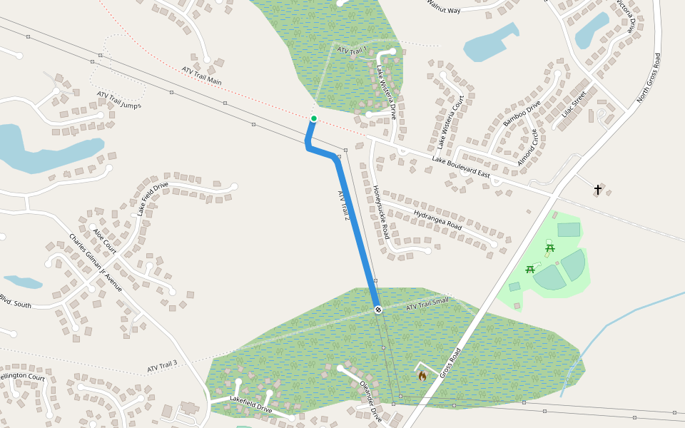ATV Trail 2 walking route map in Kingsland