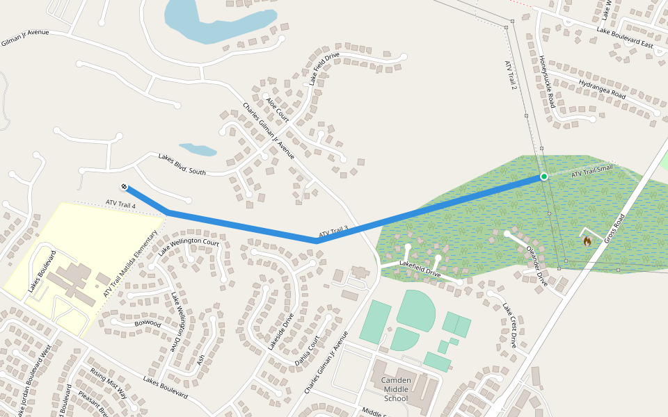 ATV Trail 3 walking route map in Kingsland