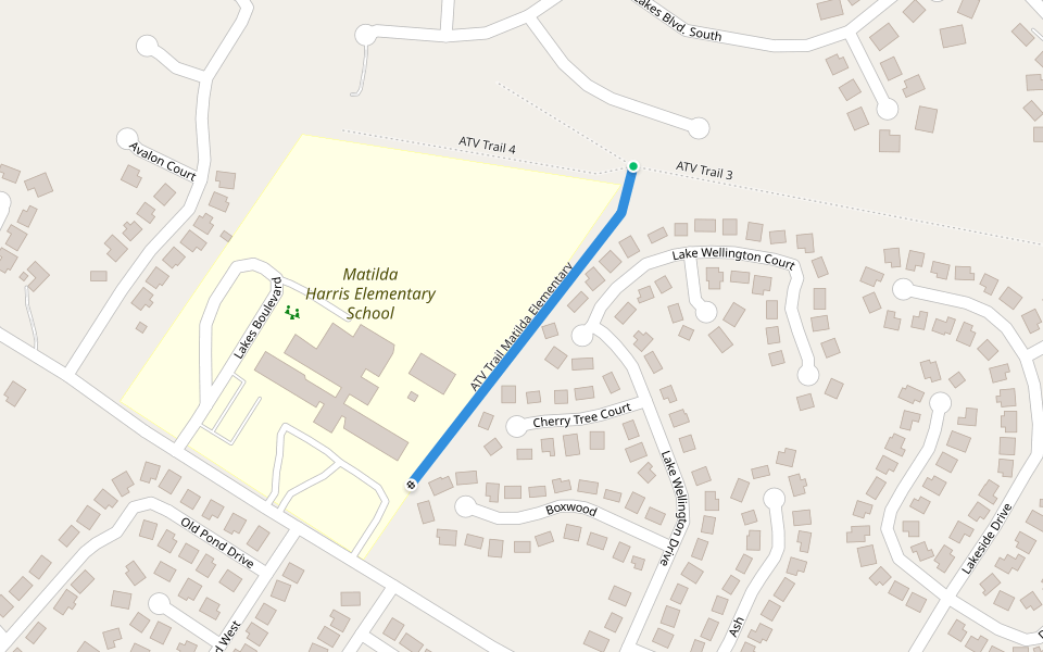 ATV Trail Matilda Elementary walking route map in Kingsland