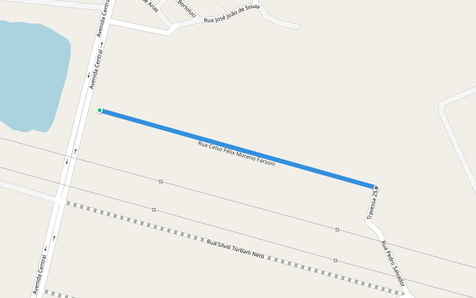 Rua Celso Félix Moreno Farsoni walking route map in Bauru